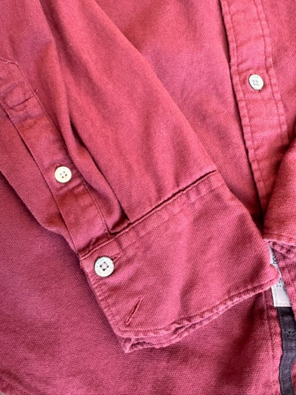 rag & bone Men’s Long-Sleeve Button-Up Shirt in Burgundy - Picture 4 of 6
